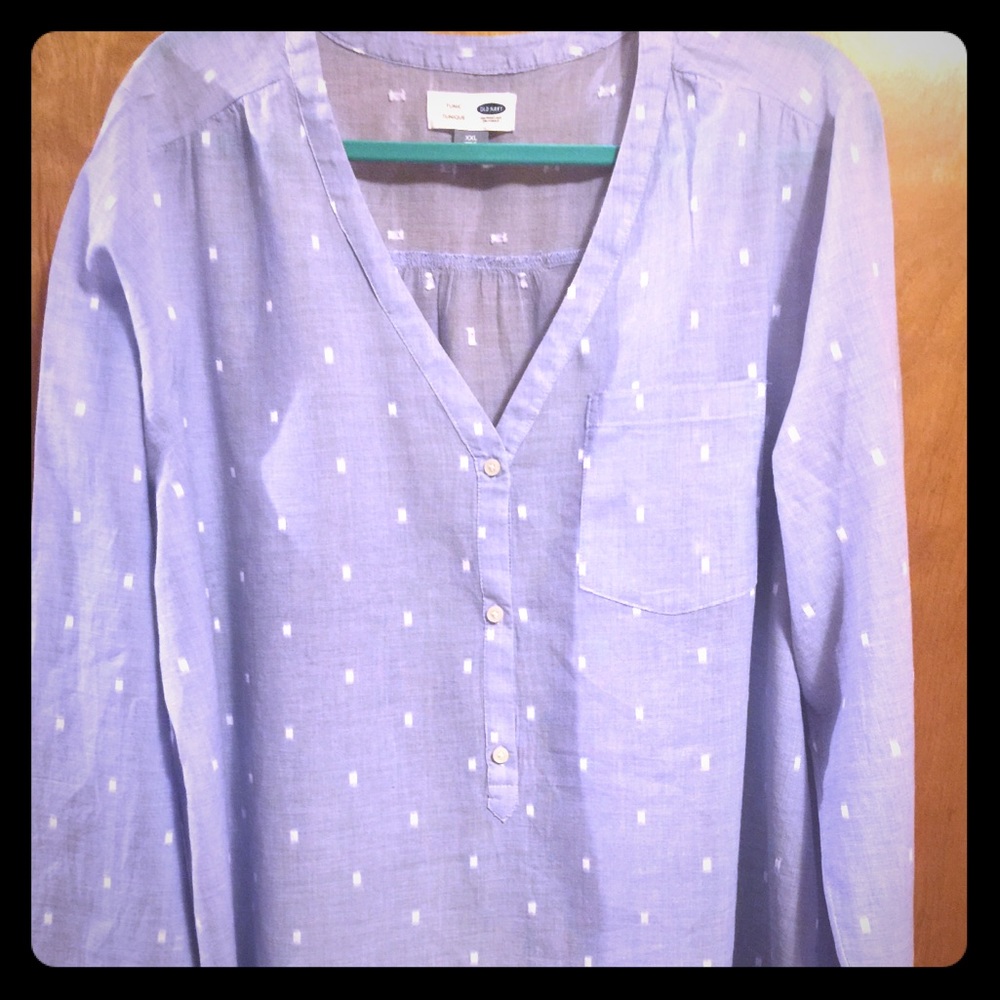 EUC OLD NAVY TUNIC XXL LIGHT BLUE/WHITE